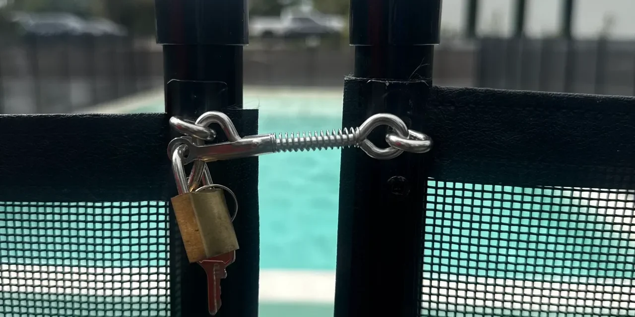 pool fence is like a door